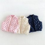 【80-130cm】ベスト 女の子 フラワー柄 暖かい - 画像 (3)