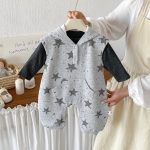 【66-90cm】 Tシャツorオールインワン ベビー 星柄 フード付き - 画像 (4)
