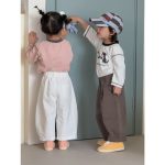 【80-150cm】パンツ 女の子 ワイドカーブ ゆったり シルエット - 画像 (10)