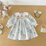 【66-130cm】ロンパースorワンピース ベビー 姉妹服 クマ柄襟 - 画像 (10)