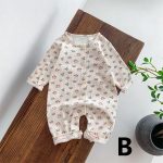 【66-90cm】長袖ロンパース ベビー ワッフル ナチュラル - 画像 (4)