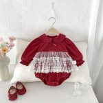 【66-90cm】ロンパース ベビー レース リボン - 画像 (5)
