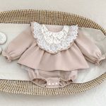 【66-90cm】ロンパース ベビー フリル襟 長袖 ワンピース風 - 画像 (4)