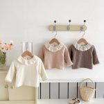 【66-100cm】Ｔシャツ ベビー フリル襟 暖かい リブ - 画像 (10)