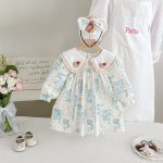 【66-130cm】ロンパースorワンピース ベビー 姉妹服 クマ柄襟 - 画像 (6)