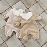 【73-90cm】オールインワン ベビー 韓国風 厚手プリンセス風