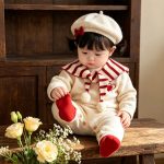 【66-90cm】オールインワン ベビー 暖かい ハート セーラー - 画像 (16)