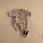 【65-90cm】ロンパース ベビー もこもこ チェック ポケット - 画像 (4)
