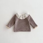 【66-100cm】Ｔシャツ ベビー フリル襟 暖かい リブ - 画像 (6)