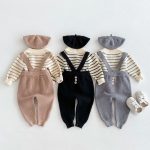 【66-90cm】セットアップ ベビー ワッフル ボーダー - 画像 (9)