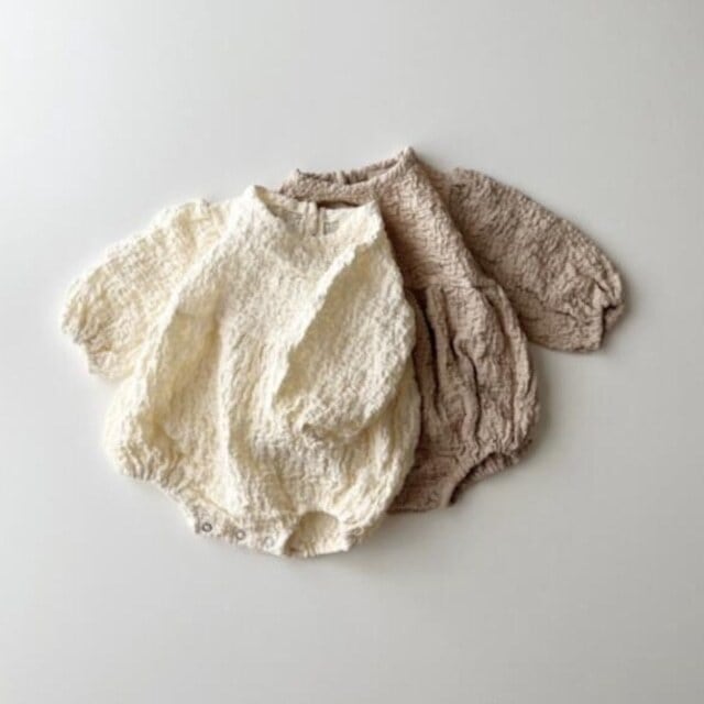 e54cb64581f6aad074cdf7143dcf43ea.jpg 【66-90cm】ロンパース ベビー ナチュラル しわ生地 - 画像 (1)