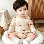 【予約販売】【66-90cm】長袖ロンパース ベビー 北欧風 総柄 - 画像 (15)