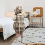 【66-90cm】ロンパースor帽子 ベビー 厚手 チェック - 画像 (11)
