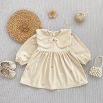 【66-130cm】ロンパースorワンピース ベビー 姉妹服 コーデュロイ フラワー - 画像 (13)