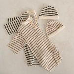 【66-90cm】ロンパース ベビー ワッフル ボーダー - 画像 (4)