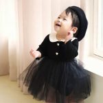 【66-90cm】ロンパース ベビー ワンピース風リブ チュール - 画像 (3)