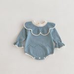 【66-90cm】ロンパース ベビー フリル ニット 可愛い - 画像 (6)