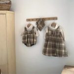 【73-100cm】ワンピース ベビー レトロ チェック - 画像 (5)