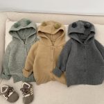 【73-110cm】カーディガン キッズ フード付き ニット - 画像 (3)