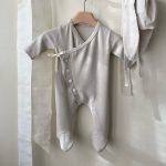 【66-90cm】オールインワン ベビー ナチュラル 無地 - 画像 (7)