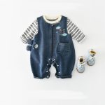【73-120cm】Tシャツorサロペット 男の子 デニム クマ - 画像 (2)