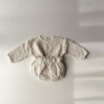 【80-110cm】セットアップ ベビー 韓国風 しわ生 長袖 - 画像 (4)
