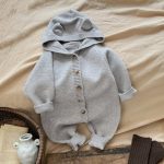 【66-100cm】カバーオール ベビー ニット 長袖 うさ耳 - 画像 (14)