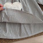 【90-140cm】ワンピース 女の子 ストライプ 襟付き ポケット付き - 画像 (8)
