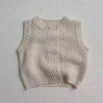 【73-100cm】ベスト ベビー ニット 無地 - 画像 (4)
