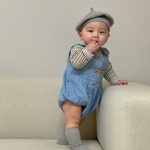 【66-100cm】サロペット＆シャツ ベビー スリー ベア ボーダー - 画像 (6)