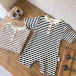 【66-90cm】ロンパース ベビー ワッフル ボーダー - 画像 (11)