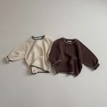 【80-130cm】セーター キッズ 配色 ニット シンプル - 画像 (3)