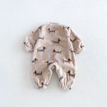 【66-90cm】ロンパース ベビー ドッグ柄 もこもこ - 画像 (4)