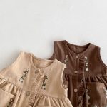 【73-110cm】シャツorワンピース 女の子 レトロ 刺繡 - 画像 (17)