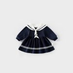 【73-120cm】ワンピースorオールインワン ベビー ボーダー セーラー襟 - 画像 (5)