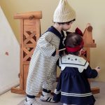 【73-120cm】ワンピースorオールインワン ベビー ボーダー セーラー襟 - 画像 (6)