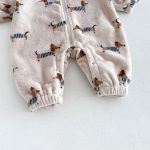 【66-90cm】ロンパース ベビー ドッグ柄 もこもこ - 画像 (9)