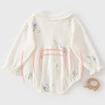【66-90cm】ロンパース ベビー 花柄 折り襟 - 画像 (3)