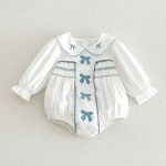 【66-90cm】ロンパース ベビー レトロ 蝶結び - 画像 (12)