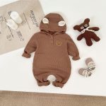【66-90cm】ロンパース ベビー クマ柄 帽子付き - 画像 (6)
