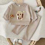 【66-100cm】スウェット＋パンツ 2点セットベビー ポップコーン 刺繍 - 画像 (12)