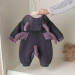 【66-100cm】ロンパース ベビー ボア フリース フード付き - 画像 (6)