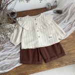 【73-100cm】ブラウスorパンツ 女の子 ハウスロゴ 韓国風 - 画像 (2)