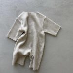 【66-90cm】長袖オールインワン ベビー ナチュラル ワッフル - 画像 (4)