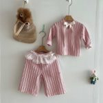 【73-100cm】セットアップ ベビー リボン付き おしゃれ