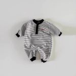 【66-90cm】オールインワン ベビー 韓国風 オシャレ ボーダー - 画像 (6)