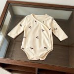 【予約販売】【66-90cm】長袖ロンパース ベビー 北欧風 総柄 - 画像 (9)