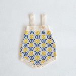 【66-100cm】カーディガンorロンパース ベビー ひまわり柄 ニット - 画像 (3)