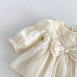【66-90cm】ロンパース ベビー パフスリーブ 蝶結び - 画像 (11)