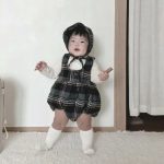 【66-90cm】ロンパースor帽子 ベビー 厚手 チェック - 画像 (9)